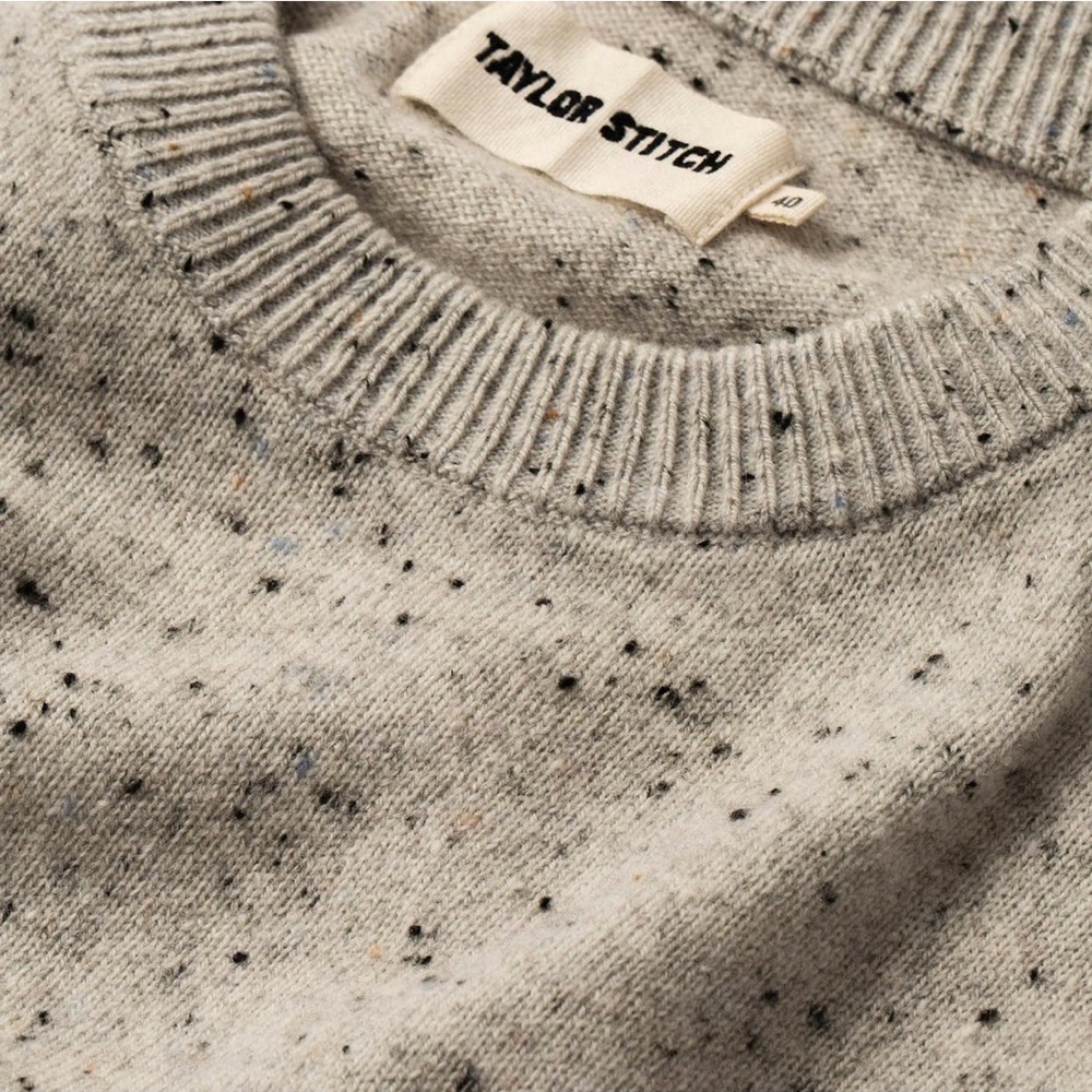 Taylor Stitch Hardtack Sweater with Suede Elbow Patches - Picture 3 of 8